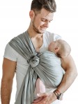 SHABANY eșarfă port-bebe cu inele din BUMBAC ORGANIC