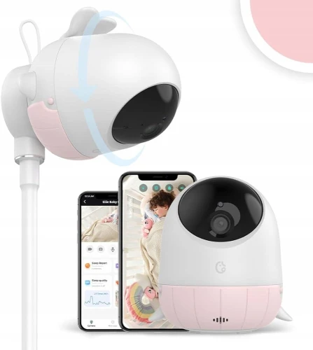SIMSHINE Baby Pro cameră 2K FHD 360° monitor electronic pentru bebeluși iOS Android + suport