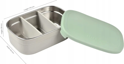 BEABA cutie de prânz lunchbox din oțel inoxidabil 760ml cu compartimente