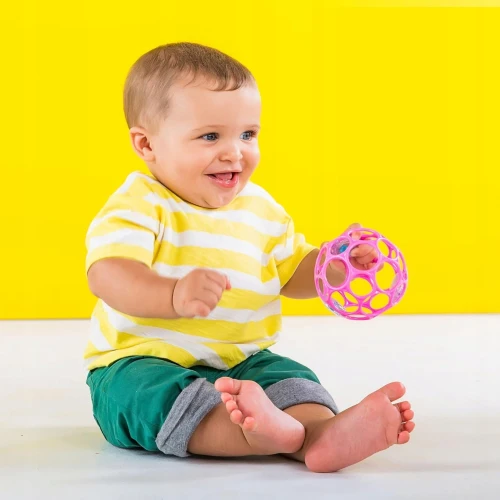 BRIGHT STARTS Oball Rattle inel de dentiție silicon cu zornăitoare 10 cm