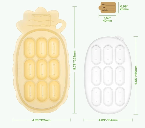 Tavă din silicon HAAKAA pentru congelarea alimentelor + capac