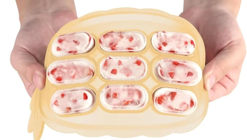 Tavă din silicon HAAKAA pentru congelarea alimentelor + capac