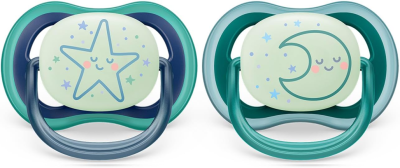PHILIPS AVENT Ultra Air Night suzete x 2 6-18 luni STRĂLUCESC ÎN ÎNTUNERIC