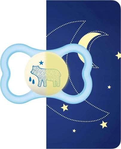 MAM AIR NIGHT suzetă liniștitoare x2 6-16m STRĂLUCEȘTE ÎN ÎNTUNERIC