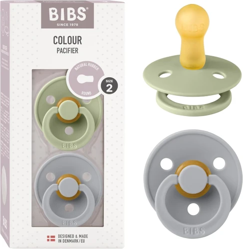 BIBS COLOUR suzete calmante 2 bucăți cauciuc 6 luni+