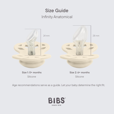 BIBS INFINITY suzete anatomice 2pack 0-6 luni SILICON