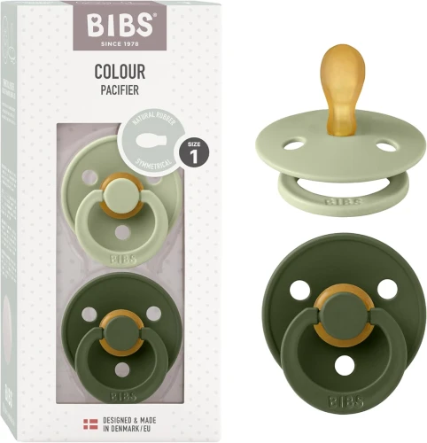 BIBS COLOUR suzete calmante 2 bucăți cauciuc 0-6 luni SIMETRICE