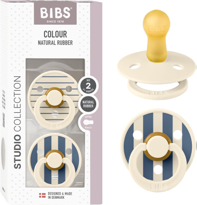 BIBS COLOUR STUDIO suzete calmante 2 bucăți cauciuc 6-18 luni