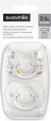 SUAVINEX SX PRO suzetă anatomică x2 silicon 0-6 luni