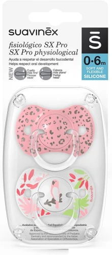 SUAVINEX SX PRO suzetă anatomică x2 silicon 0-6 luni