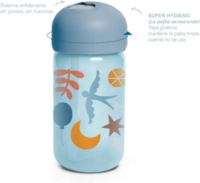 SUAVINEX Into The Forest cană bidon cu pai flexibil 18luni+ 340ml
