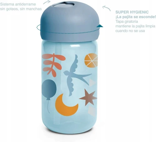 SUAVINEX Into The Forest cană bidon cu pai flexibil 18luni+ 340ml