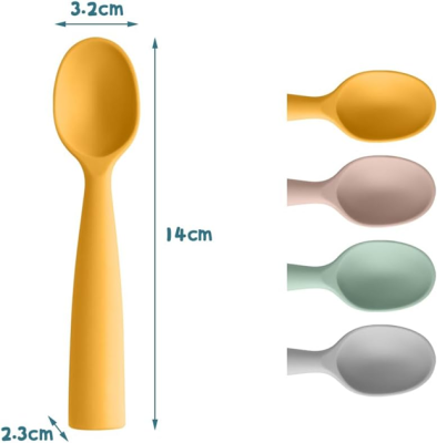 Set de lingurițe din silicon VICLOON 6 luni+ x4