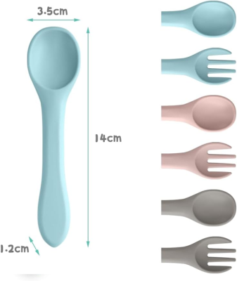 Set VICLOON lingurițe și furculițe din silicon 6 luni+ x6