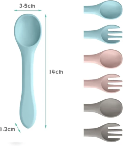 Set VICLOON lingurițe și furculițe din silicon 6 luni+ x6