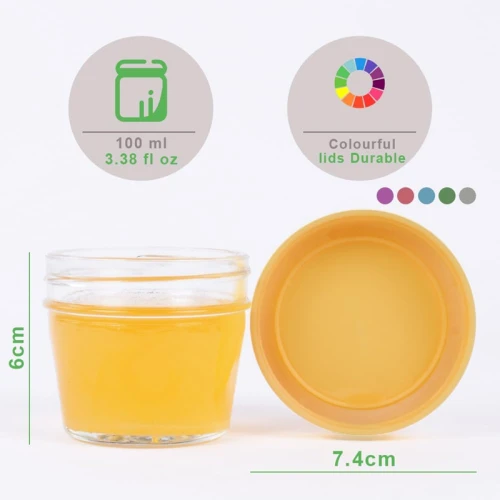 Set AOLSO de recipiente din sticlă pentru alimente x6 cu capace 100ml