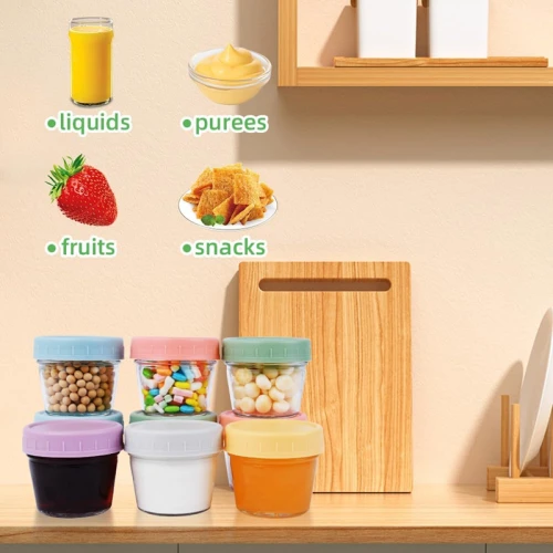Set AOLSO de recipiente din sticlă pentru alimente x4 cu capace 300ml