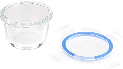Set BASIC de recipiente din sticlă pentru alimente x4 cu capace 144ml
