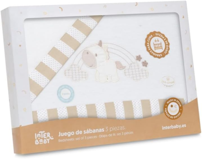 INTERBABY set de lenjerie 3 piese 60x120 / 40x60 / 110x155