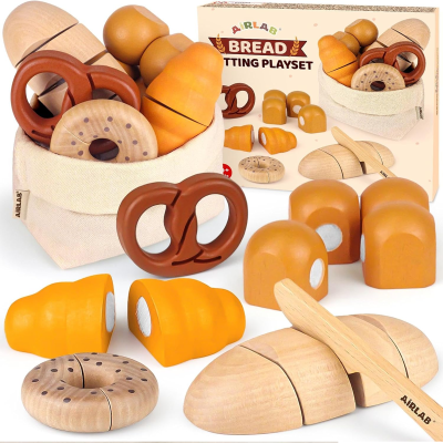 AIRLAB set din lemn cu produse de panificație