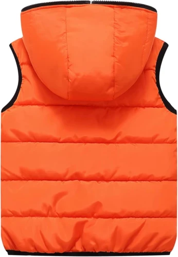 JIAMY vestă matlasată cu glugă reversibilă 120-130