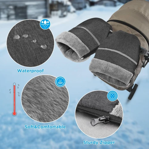 MUFKI polar impermeabile pentru cărucior, cu elemente reflectorizante