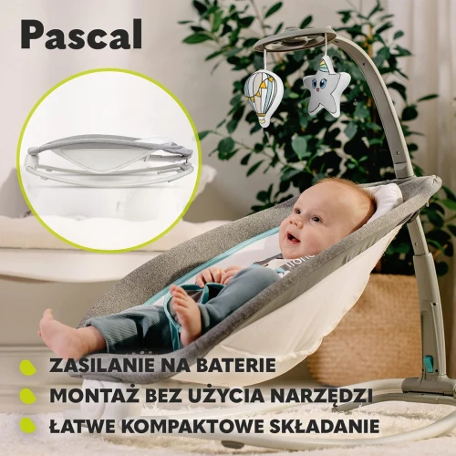 LIONELO PASCAL balansoar șezlong până la 9kg cu melodii și vibrații