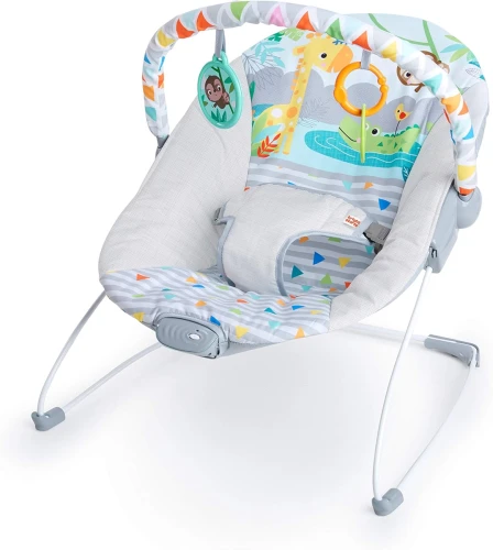 BRIGHT STARTS Safari Fun balansoar cu vibrații și melodii
