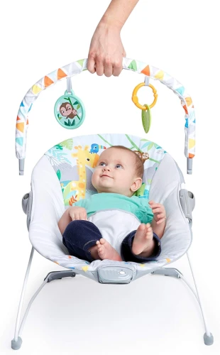 BRIGHT STARTS Safari Fun balansoar cu vibrații și melodii
