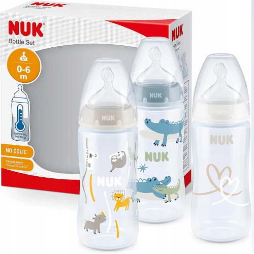 Set biberon NUK No Colic 3x 300 ml 0-6 luni