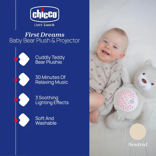 CHICCO First Dreams ursuleț PROIECTOR lampă sunete