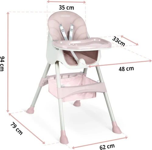 RICOKIDS MILO scaun de masă pentru copii cu blat 3în1