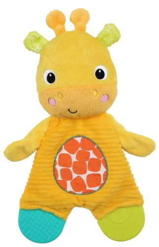 BRIGHT STARTS Snuggle&Teethe girafă de pluș cu jucării de dentiție