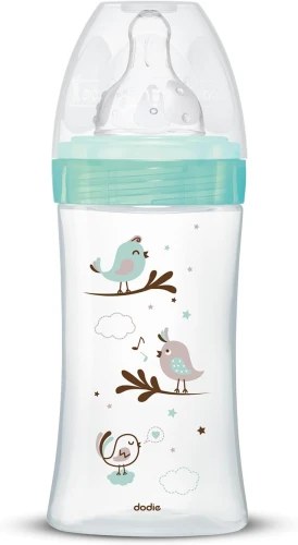 DODIE sticlă de sticlă 270 ml 0-6 luni tetină 2 debit mediu