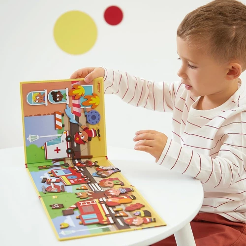 JANOD Magneti'Stories Pompieri puzzle magnetic 30 magneți