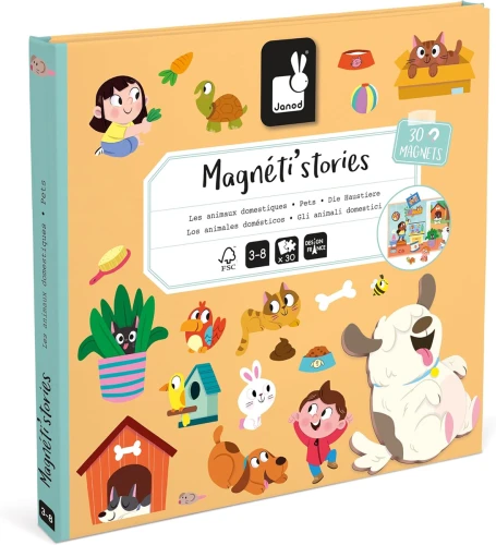 JANOD Magneti'Stories Animale de Companie puzzle magnetic 30 magneți