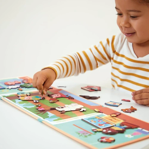 JANOD Magneti'Stories Animale de Companie puzzle magnetic 30 magneți
