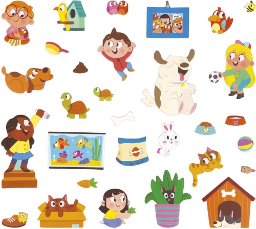 JANOD Magneti'Stories Animale de Companie puzzle magnetic 30 magneți