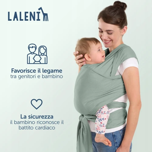 LALENI eșarfă elastică pentru purtarea bebelușului până la 15kg