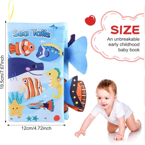 DEARBAG Sea Tails carte senzorială cu agățătoare 6luni+