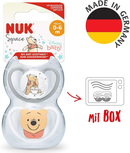 NUK Space Disney suzetă liniștitoare silicon x2 0-6 luni +cutie