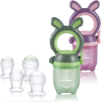 ANGELBLISS inel gingival distribuitor de fructe pentru copii 3-12 luni 2 bucăți 6 tetine