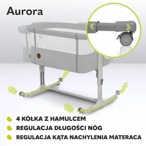 LIONELO AURORA 3 în 1 pătuț atașabil reglabil