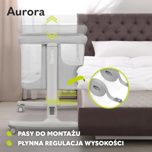 LIONELO AURORA 3 în 1 pătuț atașabil reglabil