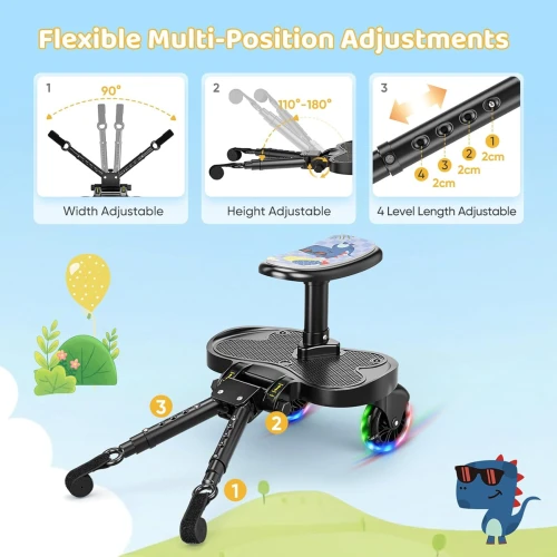 BUGGY BOARD platformă universală pentru cărucior până la 25 kg ROȚI LED