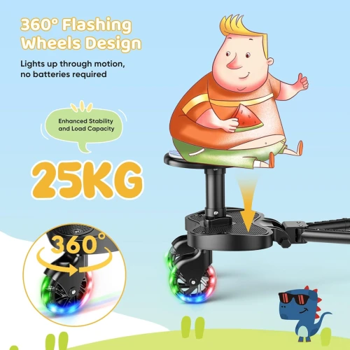 BUGGY BOARD platformă universală pentru cărucior până la 25 kg ROȚI LED