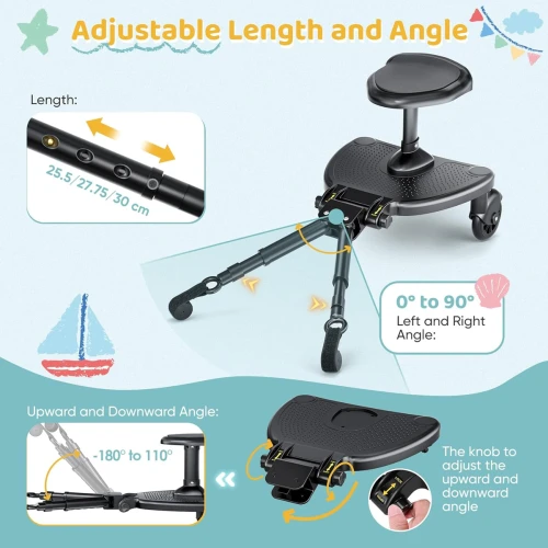 BUGGY BOARD platformă universală pentru cărucior până la 25 kg SCAUN LĂRGIT