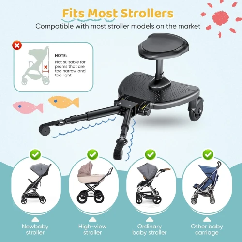 BUGGY BOARD platformă universală pentru cărucior până la 25 kg SCAUN LĂRGIT