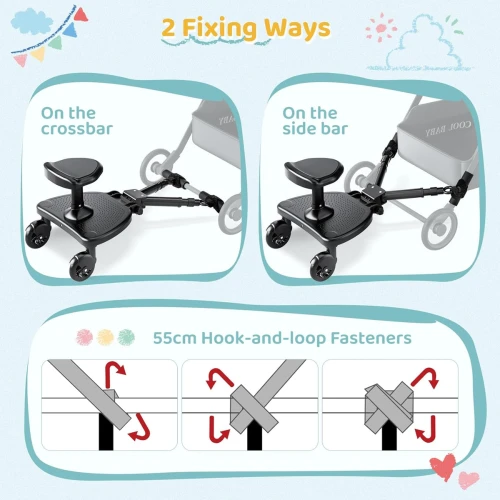 BUGGY BOARD platformă universală pentru cărucior până la 25 kg SCAUN LĂRGIT