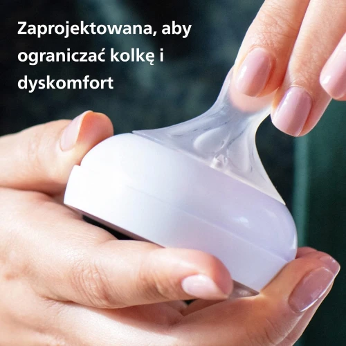 PHILIPS AVENT Natural Response set 3 biberoane DIN STICLĂ + suzetă